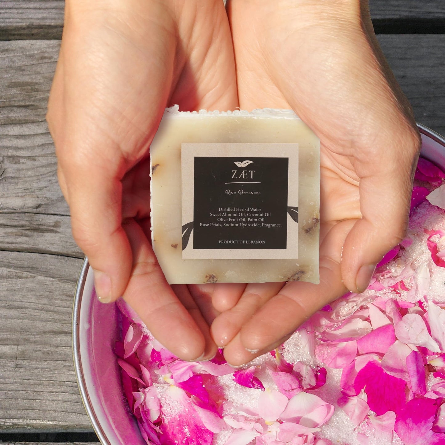 ZÆT 2-Pack Rose Damascene Bar Soap – Natural Rose Extract with Olive Oil and Coconut Oil - Handmade Soap Bar for Face and Body - Gently Cleanses and Hydrates All Skin Types- For Men and Women