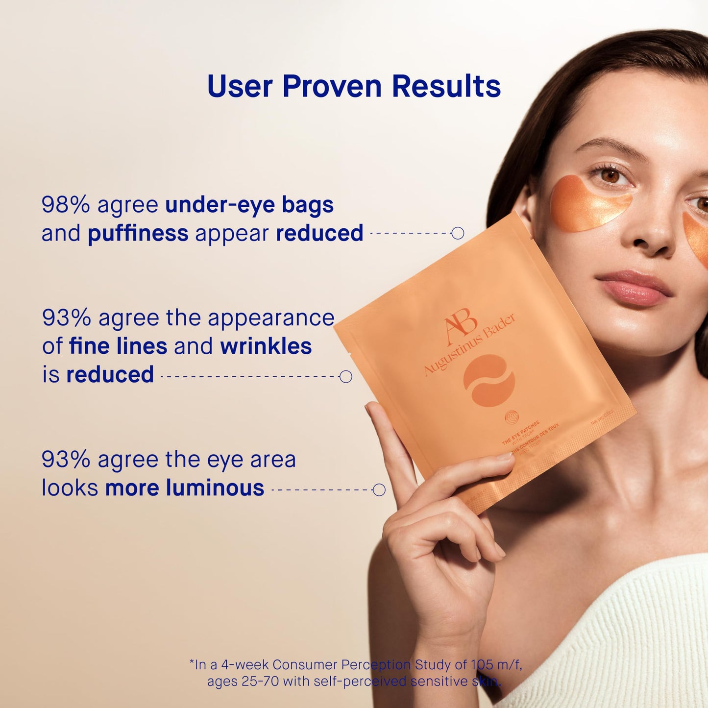 Augustinus Bader The Eye Patches – Luxury Hydrating & Anti-Aging Under-Eye Treatment – Reduces Puffiness, Smooths Fine Lines & Brightens Dark Circles – Soothing, Restorative Formula