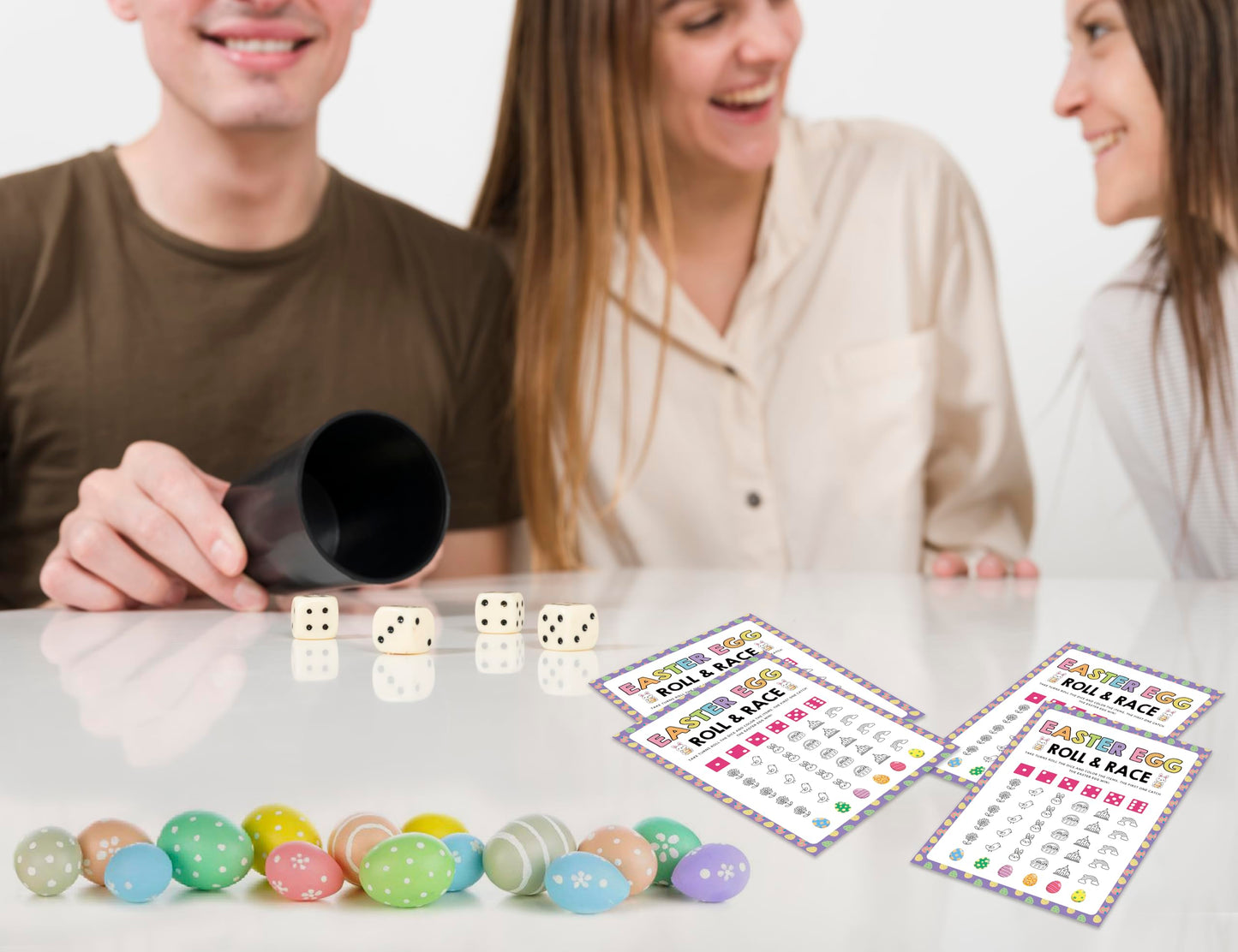 Xeqej 25 Easter Egg Roll Dice Game Cards, Easter Family Games, Easter Egg Games, Roll A Dice Activity, Easter Party Supplies, Easter Party Favors, Family Activities, Fun Group Game for Family-1