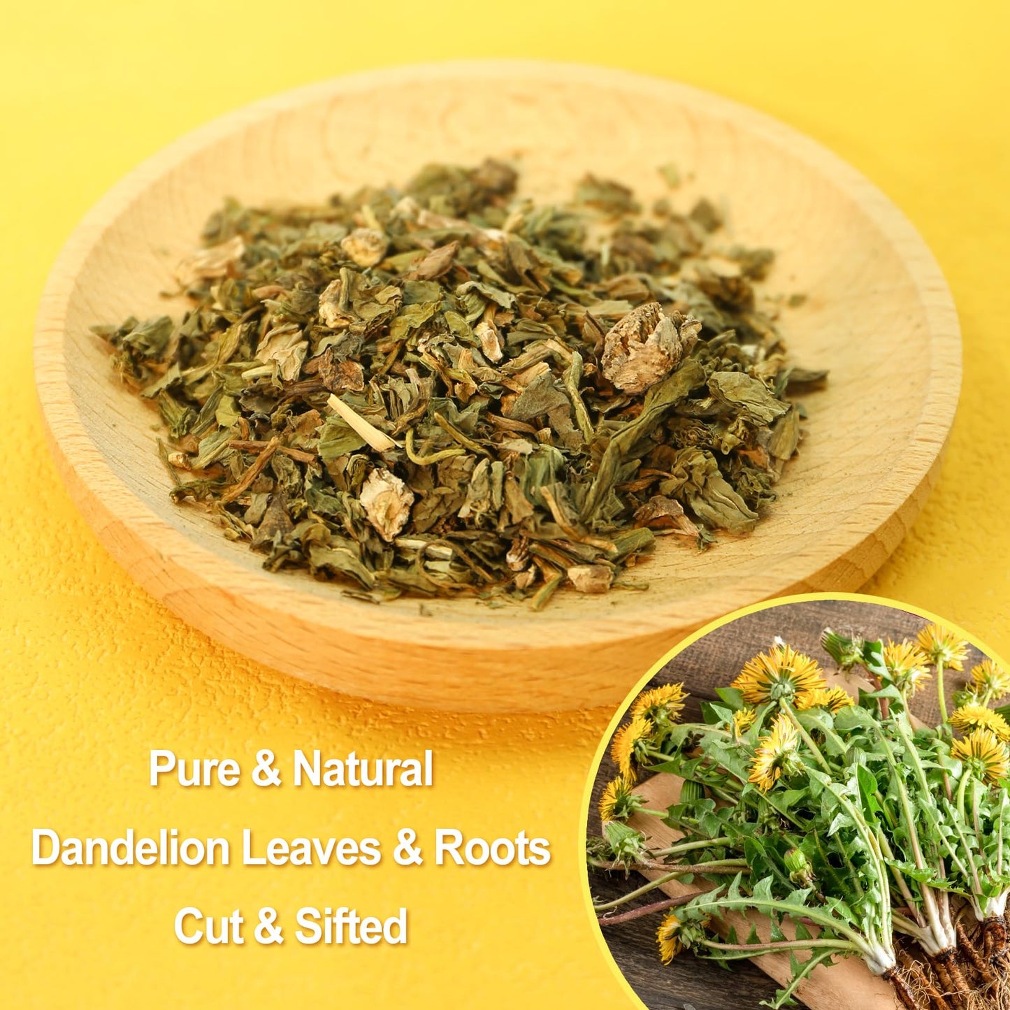 FullChea - Dandelion Leaf & Root Tea Bags, 50 Teabags, 2g/bag - Natural Dandelion Herbal Tea for Liver & Kidney Health - Non-GMO - Caffeine-free - Support Digestion & Boost Immune System