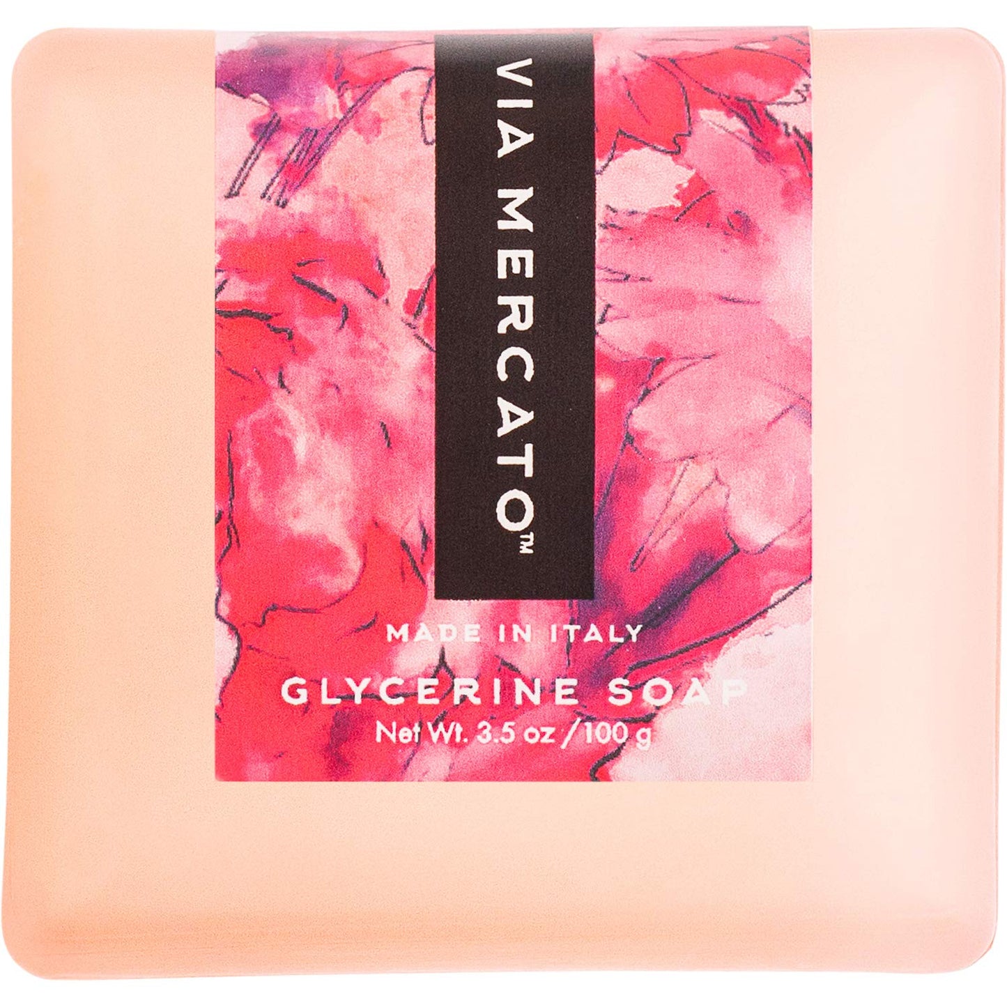 Via Mercato Bella Collection, Hydrates & Invigorates, Glycerin Soap, 100 Gram, No. 4 - Pink Grapefruit, Vervain & Cassis
