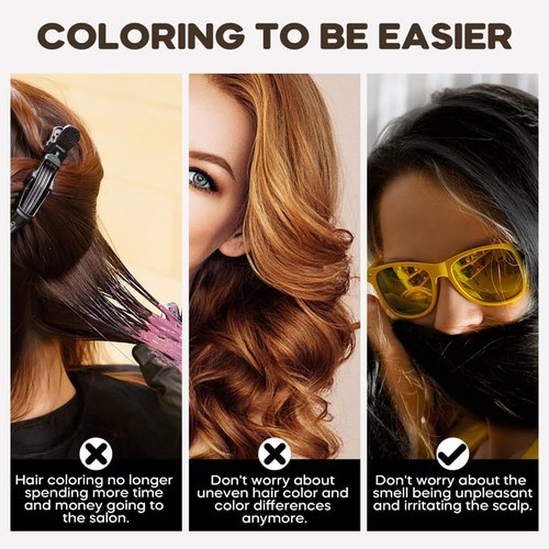 Lancity Hair Dye Shampoo 3-In-1 Hair Color Shampoo Instant Coloring Gray Hair Coverage Nature Herbal treated for Men and Women (500mL,17.6 Fl Oz)
