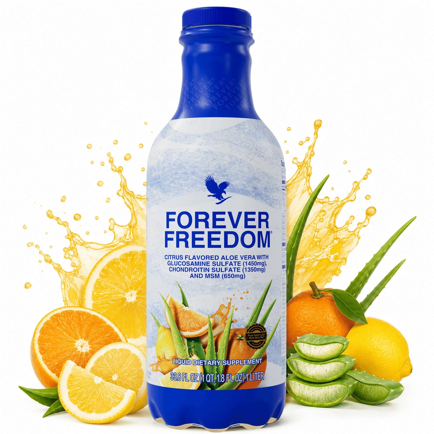 Forever Living - Forever Freedom - Aloe Vera Joint Support with Glucosamine and Chondroitin - Orange Flavor - 33.8 fl oz (Pack of 1)