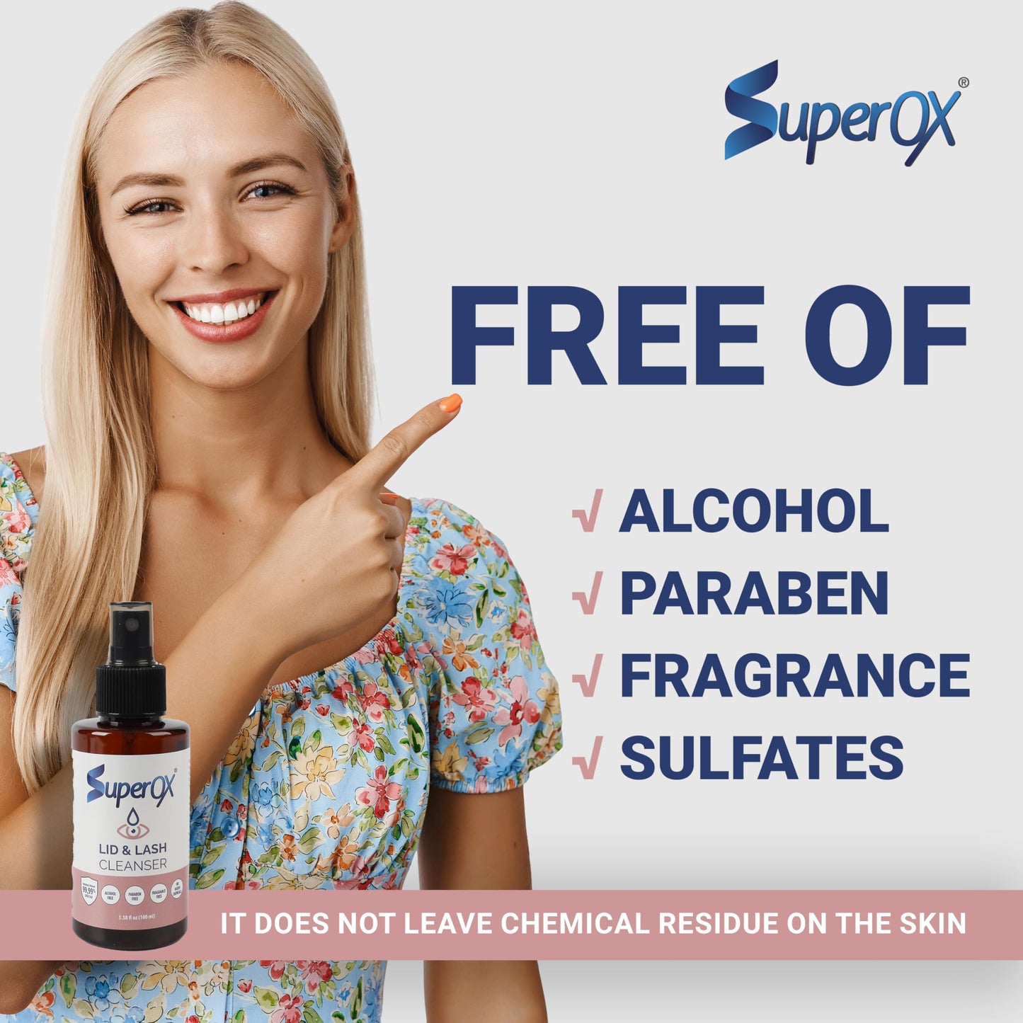 Superox Eyelid and Eyelash Cleanser - Fast Relief from Irritation, Styes and Blepharitis - Pure Hypochlorous Acid Spray, 50 ml (1.7 oz)