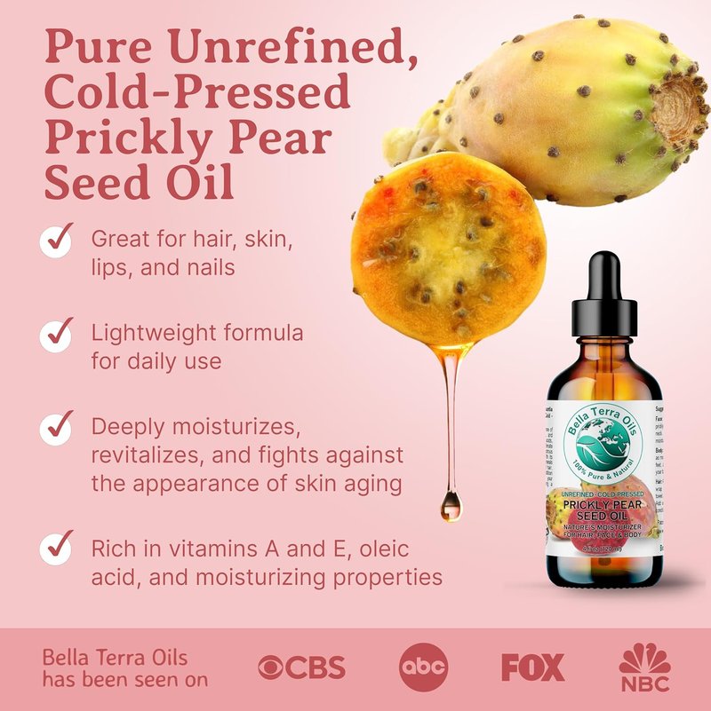 Pure Prickly Pear Seed Oil – High Vitamin E for Skin & Hair | 1 Gallon, Non-Greasy, Rapid Absorption