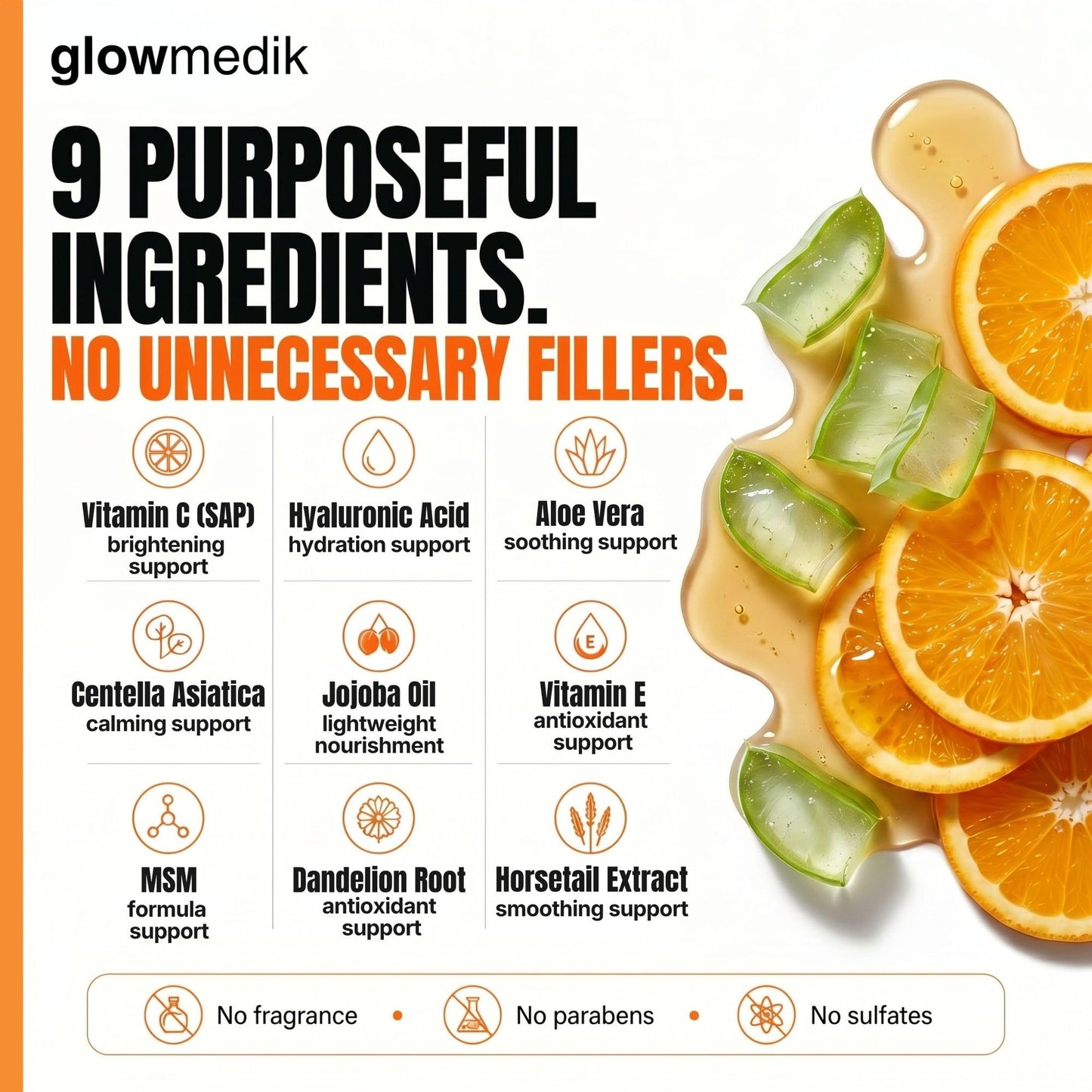 GlowMedik Vitamin C Serum for Face - Illuminating Brightening Serum for Dark Spots - Dark Spot Corrector with Hyaluronic Acid & Vitamin E - Fine Lines & Wrinkles, Sensitive Skin, Made in USA 2 fl oz