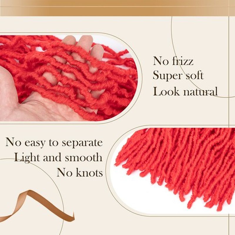 Red Soft Locs 18 inch Faux Locs Crochet Hair 7 Packs Short Pre Looped Crochet Locs Goddess Locs Crochet Hair For Black Women Braiding Hair Extensions (18 Inch (Pack of 7), Red)