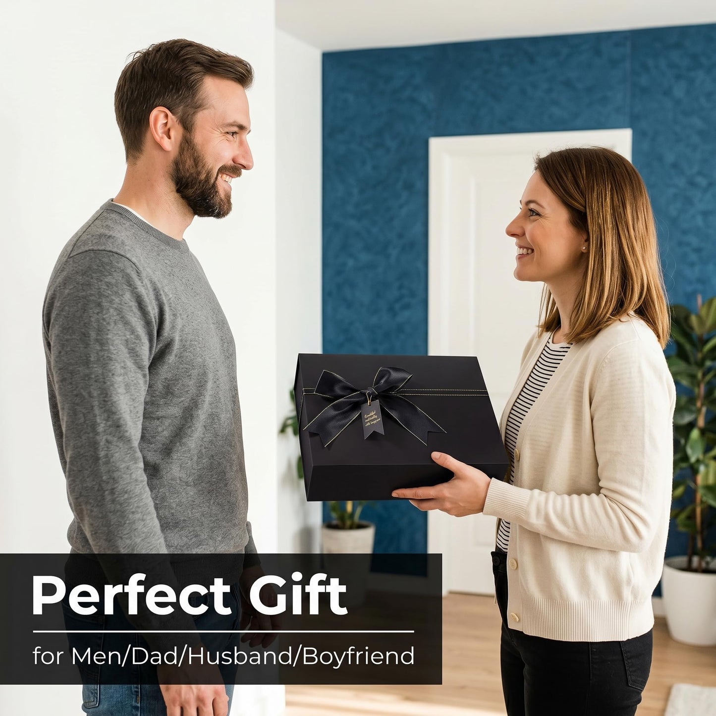 PERFECTMOFEI Gift Basket for Men - Birthday, Get Well Soon & Thank You Gifts for Him, Dad, Husband, Boyfriend Care Package with Insulated Cup, Wallet, Leather Notebook