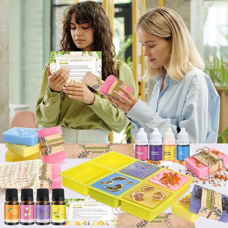 DIY Soap Making Kit - Complete Supplies with Shea Butter & Silicone Molds | Perfect Gift for Beginners