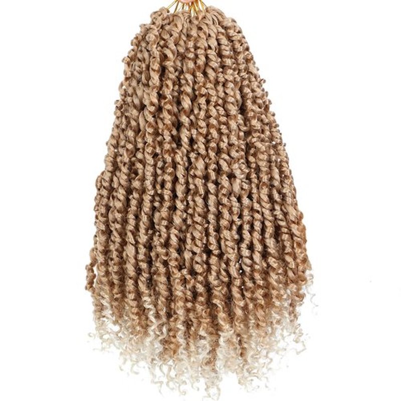 Alrence Passion Twist Crochet Hair 8 Packs Pre twisted Passion Twist Hair For Women Soft Bohe Pre-looped Crochet Braids (14 Inch (Pack of 8), 27/613)
