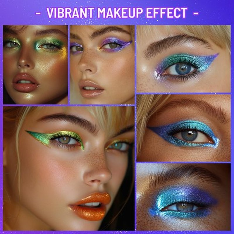 UCANBE Chameleon Eyeshadow & Eyeliner Gel Pencil-Multichrome Shifting Colors Metallic Glitter Eye Makeup,Waterproof Long-Lasting Smudge-Proof Multi-Dimensional Color (Periwinkle Blue to Deep Amethyst)