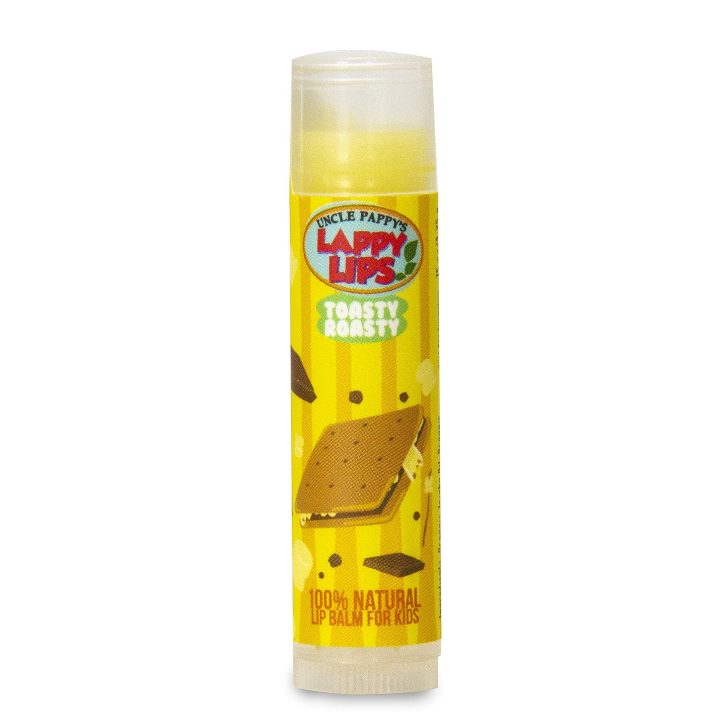 Lappy Lips Organic 100% Natural, Lip Balm Chap stick for Kids, Toddlers (4 flavors) - Organic Essential Oil - for Dry Chapped Lips to Restore and Heal and Make Kids Happy