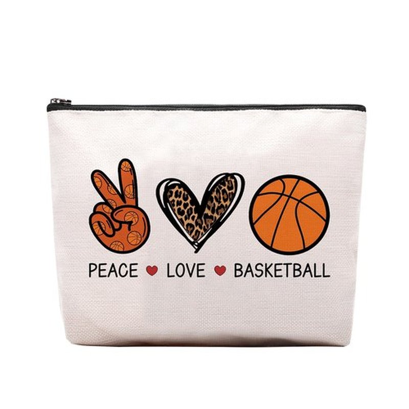 CEASQVAA Basketball Gifts for Women, Makeup Cosmetic Bag Gifts for Basketball Players Fans Friends, Basketball Team Gifts Travel Makeup Pouch