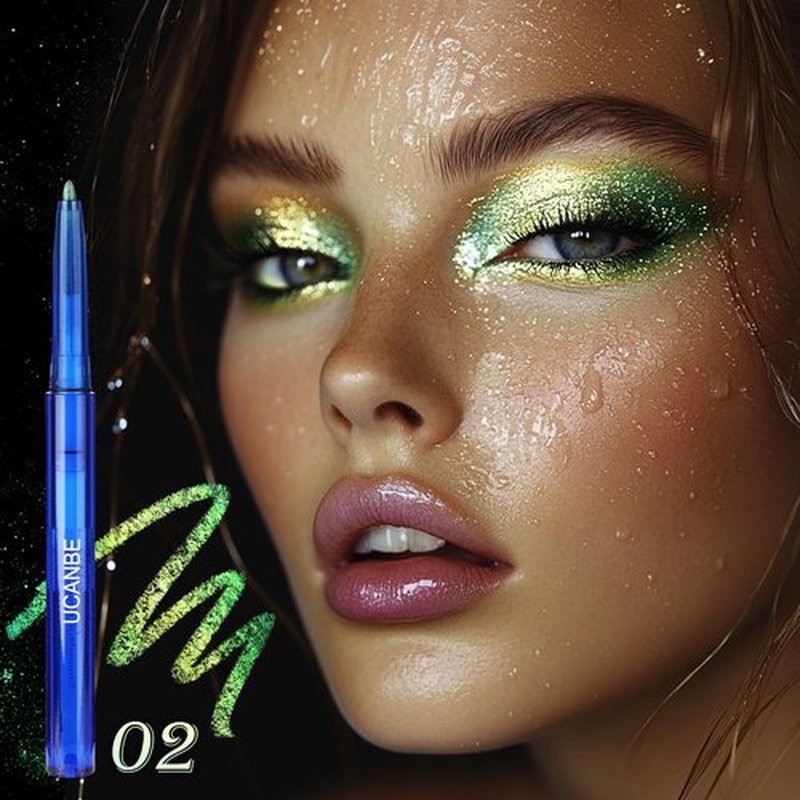 UCANBE Chameleon Eyeshadow & Eyeliner Gel Pencil-Multichrome Shifting Colors Metallic Glitter Eye Makeup,Waterproof Long-Lasting Smudge-Proof Multi-Dimensional Color (Forest Green to Chartreuse Gold)
