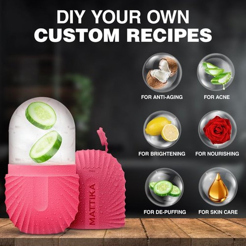 Ice Roller for Face and Eye Glow Naturally and Skincare, Ice Face Roller, Ice Facial Cube, Gua Sha Face Massage, Ice Roller Face for Beauty and Skin Care Gift for Men & Women Face Ice Roller (Pink)