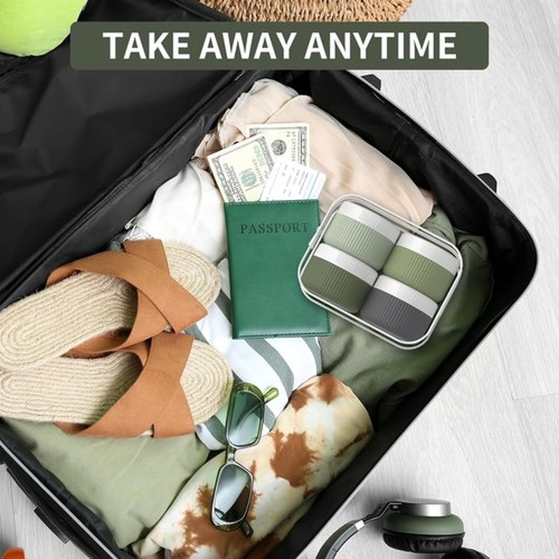 ME.FAN Travel Containers for Toiletries, TSA Approved 1.5 oz Silicone Cream Jars, Leak-proof Travel Size Containers, Travel Accessories with Lid for Cosmetic Face Hand 4 Pack White Lid - Desert Sage