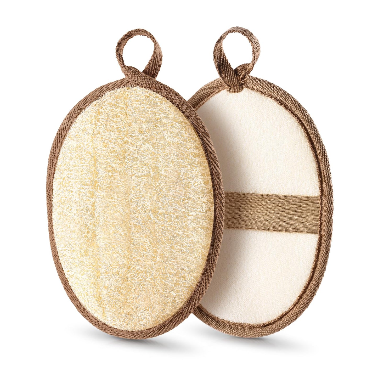 RIYNIBIY 2PCS Natural Exfoliating Loofah Body Scrubber, Loofah Exfoliating Body Scrubber for Bath, Made with Natural Egyptian Shower Loofah Sponge, Shower Exfoliator for Women and Men