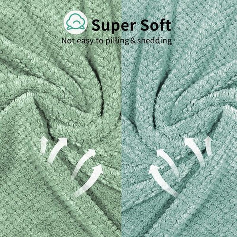 my novel things 2 Pack Extra Large Microfiber Hair Towel, 37.4" x 26.4" Hair Towel wrap for Women, Super Absorbent & Quick Dry Hair Towel, Hair Towel Wrap with Elastic Strap for Curly Hair (Green)