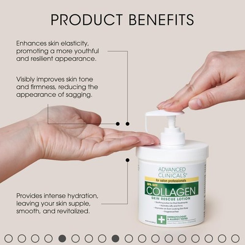 Advanced Clinicals Collagen Firming Cream + Green Coffee Bean Oil Cellulite Body Lotion Moisturizer Skin Care Set, Anti Aging Firming & Tightening Dry Skin Rescue Face & Body Cream Set, 16oz (2-Pack)