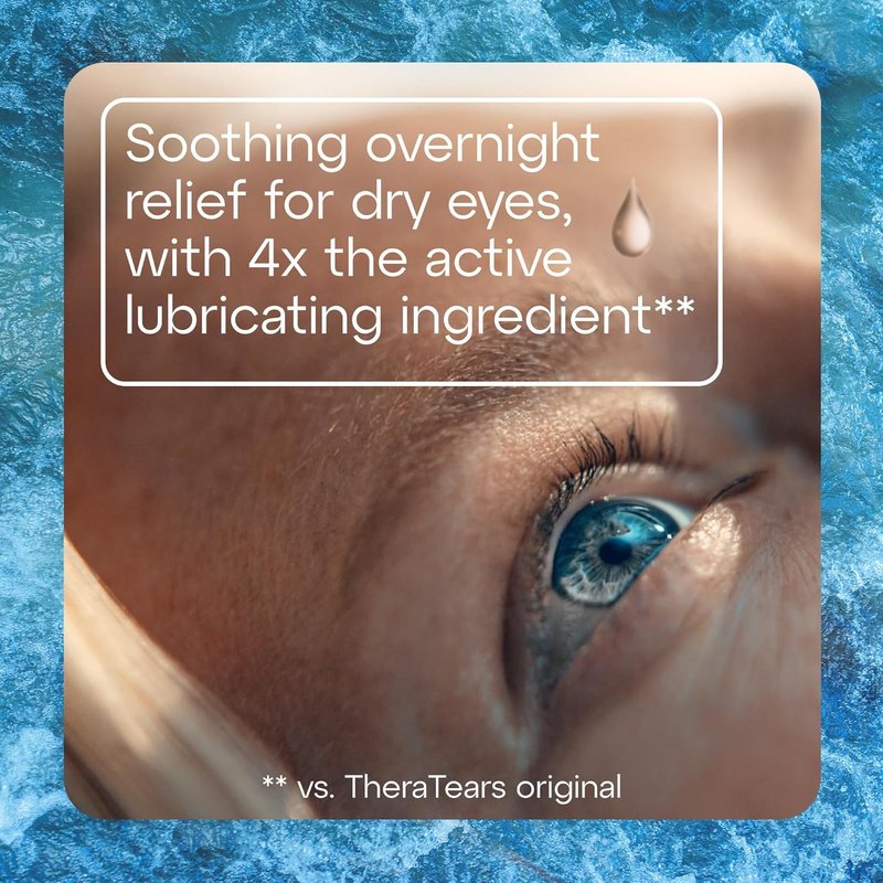 TheraTears Liquid Gel Eye Drops - Nighttime Lubricating Relief for Dry Eyes | 30 Single-Use Vials