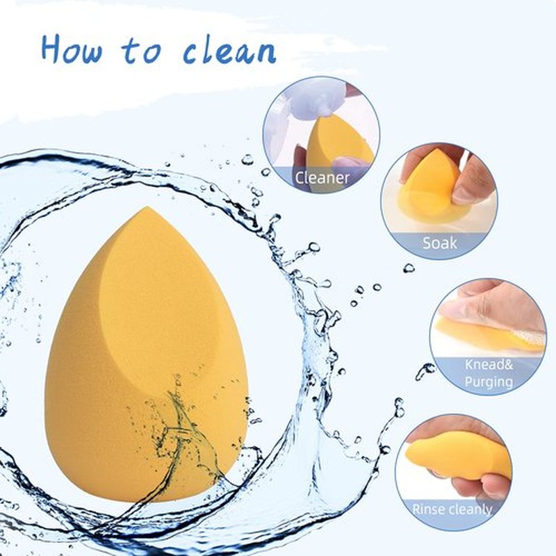 COSTICA Makeup Sponge Set Blender, Beauty Sponge Makeup Blender Flawless for Liquid - Multi Colored 4 pcs Mango Series