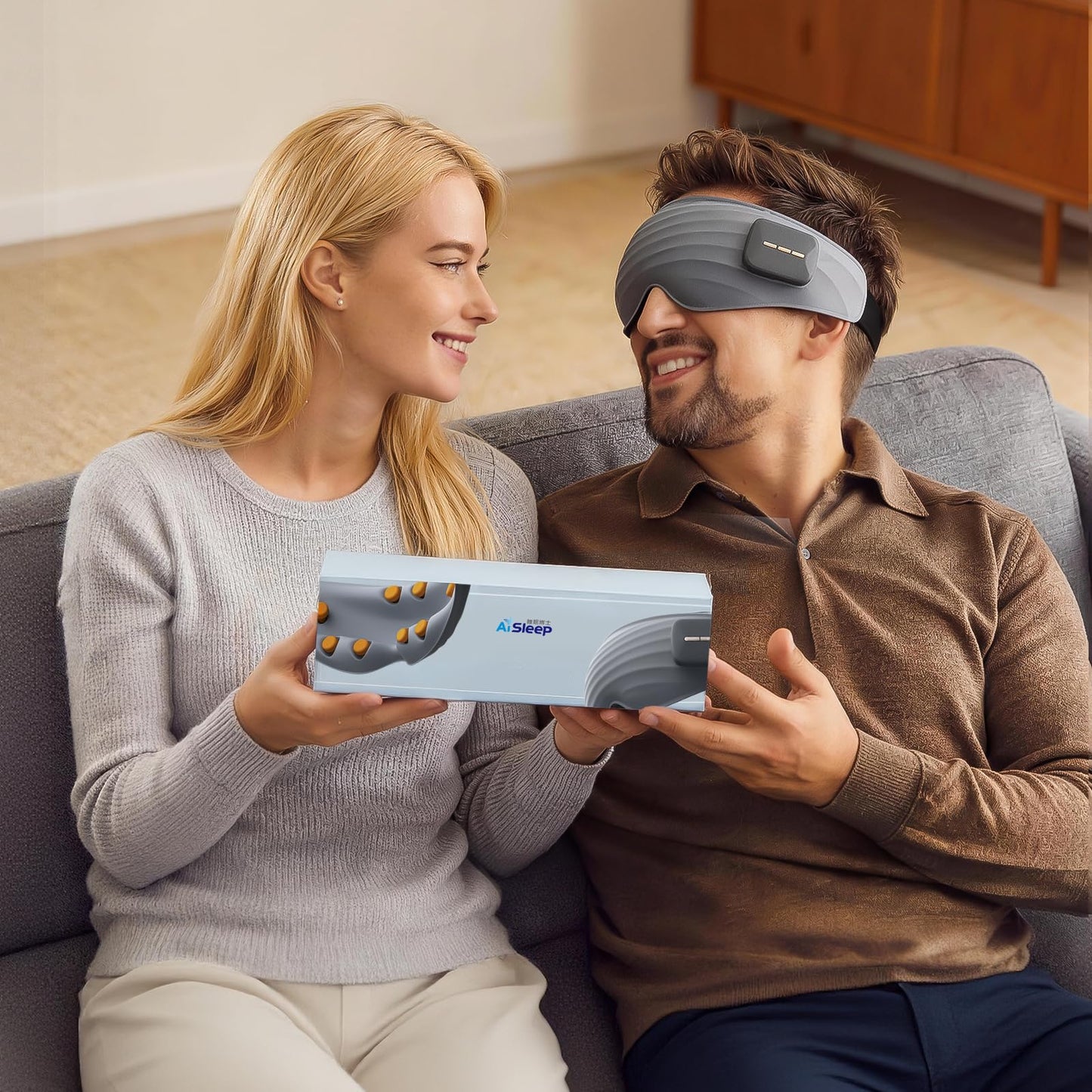 AiSleep Eye Massager with Heat, Heated Eye Mask, Eye Massager with Bluetooth Music for Dry Eyes, Eye Relief, Improved Sleep, 3 Temperature Heated Eye Massager for Migraine Strain Relief, Eye Care