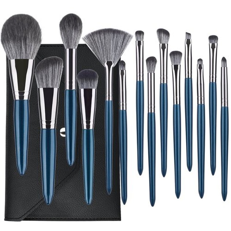 SHELWIN Professional Makeup Brush Set 14Pcs Makeup Brushes Kit Foundation Eyeshadow Powder Blending Eyebrow Eyelash Kabuki Brushes Cosmetic Brushs Travel Kits With Leather Bag Gift