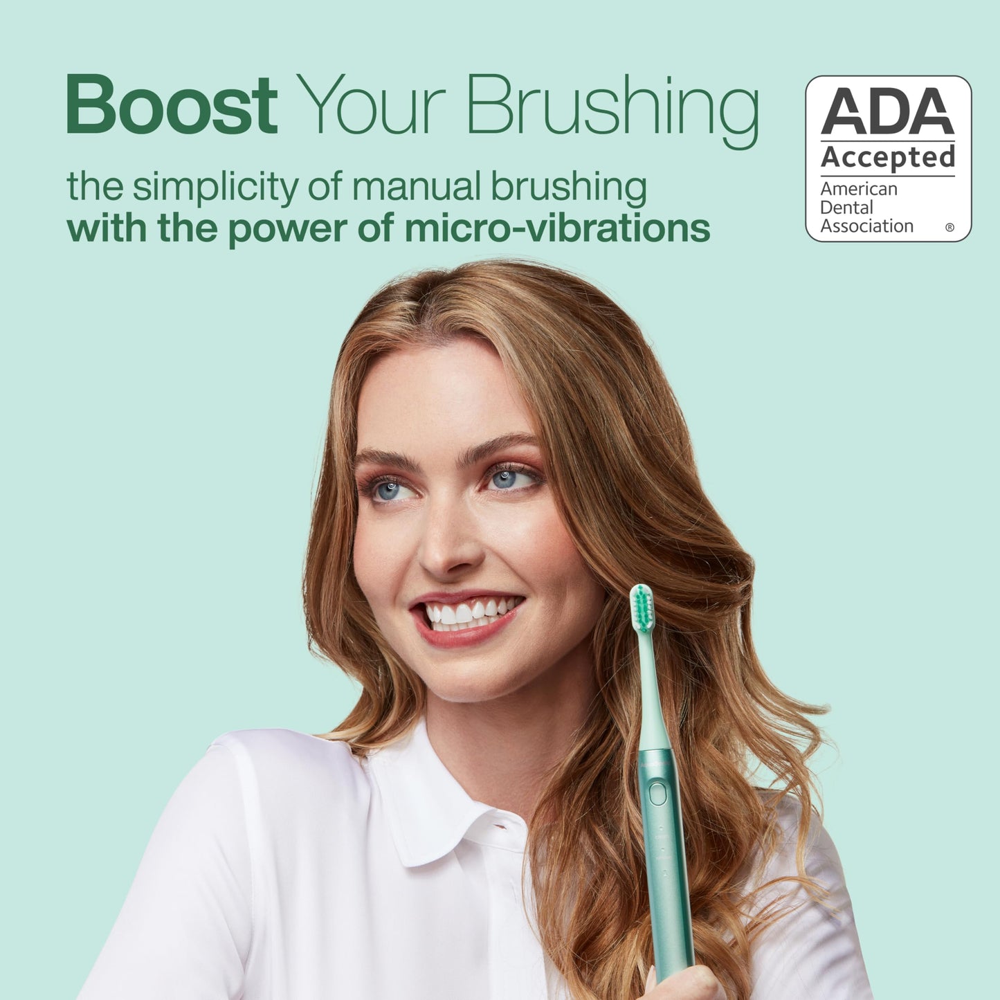 Aquasonic Icon ADA-Accepted Rechargeable Toothbrush | Magnetic Holder & Slim Travel Case | 2 Brushing Modes & Smart Timers | Gentle Micro-Vibrations (Mint)