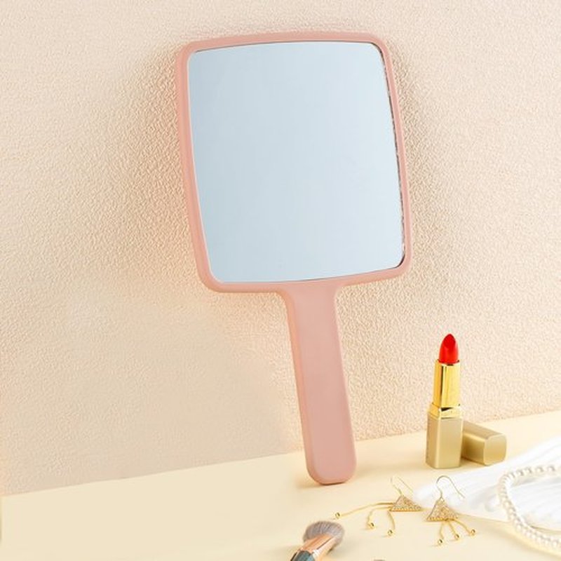 Jasefa Hand Mirror, Handheld Mirror with Handle for Makeup, Portable Cute Hand held Mirror for Shaving, Travel Men & Women(Pink)