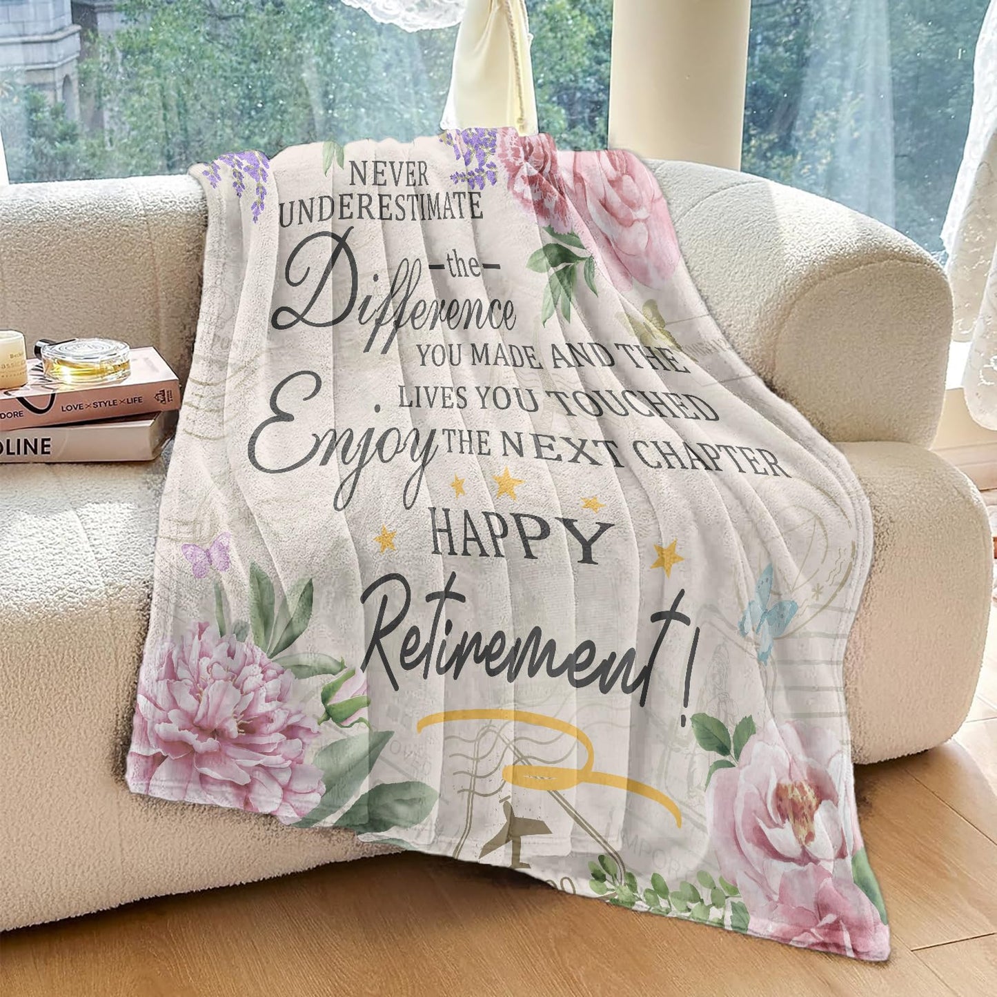 Psspotgj Retirement Gift for Woman, Retirement Blanket for Women/Men 2026, Farewell Gifts for Coworkers, Going Away Goodbye Present for Mom Teacher Nurse Throws Blankets 60"x50"