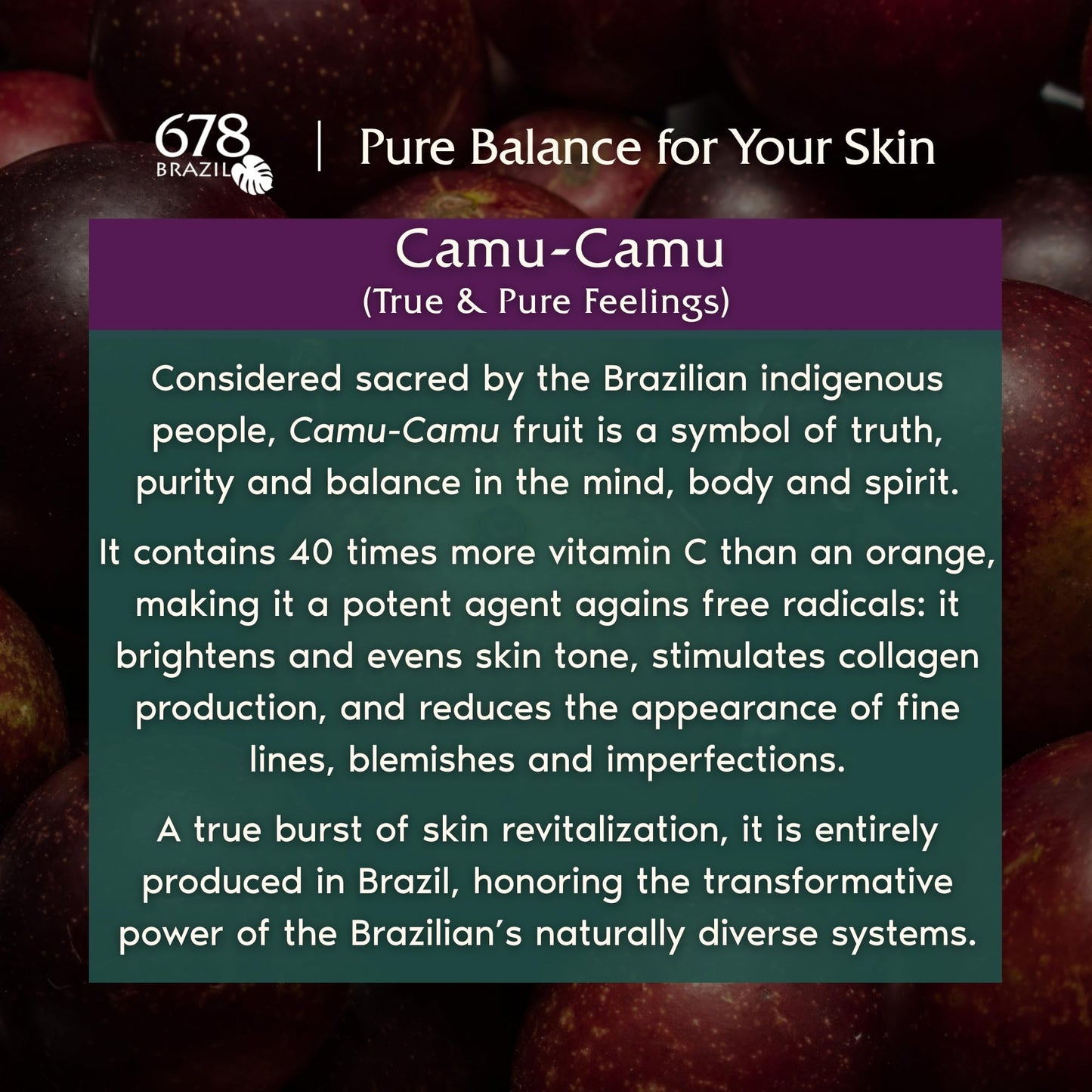 678Brazil Pro-Aging Cleansing Mousse - Daily Facial Cleanser and Safe Solution - All Skin Types - With Camu-Camu, Cotton Extract - 5.07 fl oz