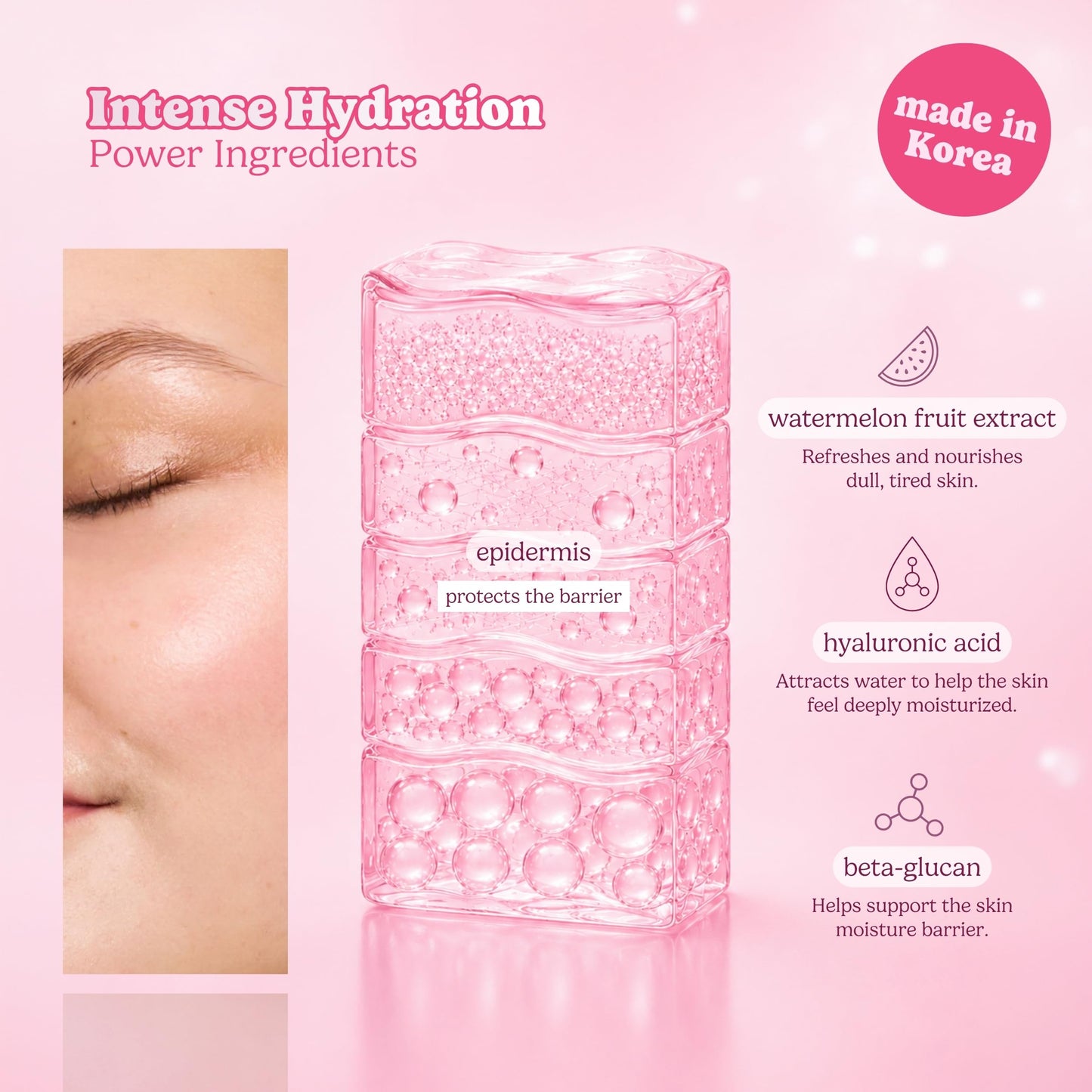 ESW Beauty The Pink Dream Moisturizing Korean Face Mask – Vitamin C, Hyaluronic Acid & Vitamin E for Hydration, Sensitive Skin & Dewy Glow – Skincare Gifts for Women