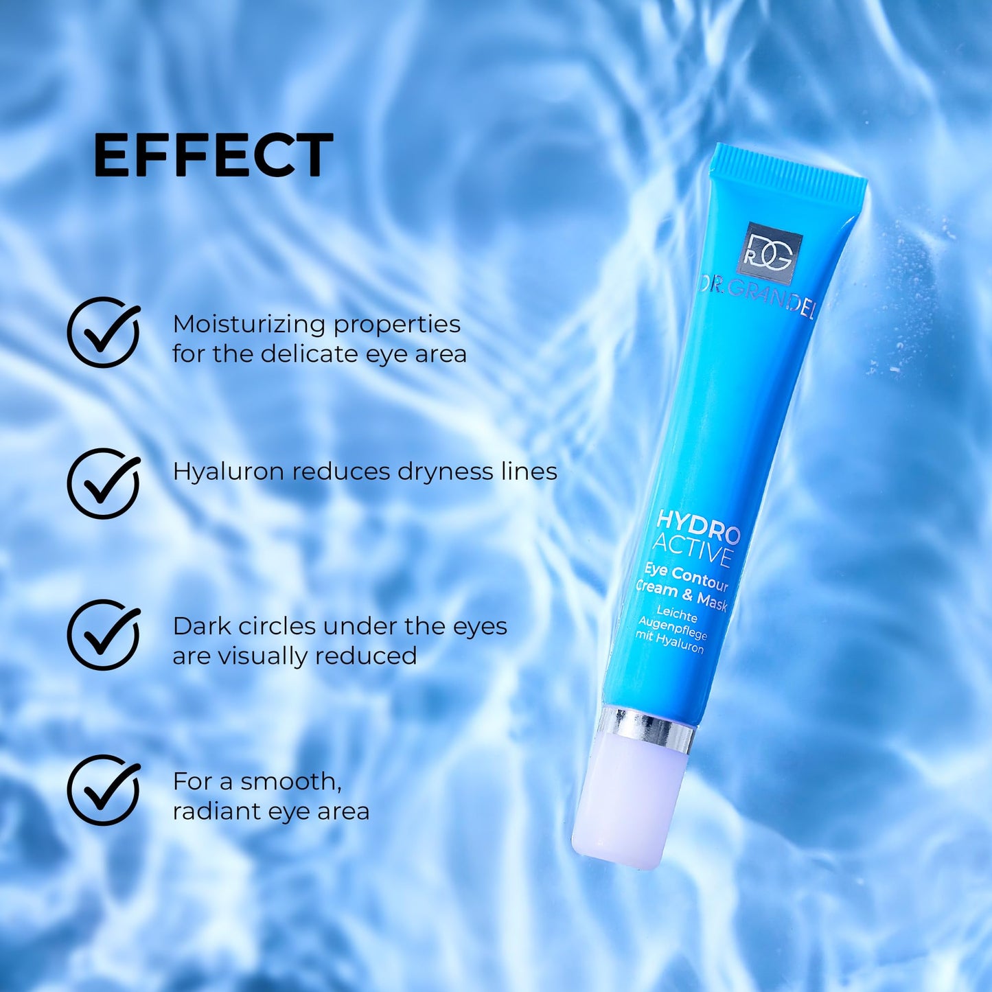 Dr. Grandel Hydro Active Eye Contour Cream & Mask – Hyaluron eye cream and eye mask, moisturizing product for the eye area, alleviates dark circles under the eyes and dryness lines