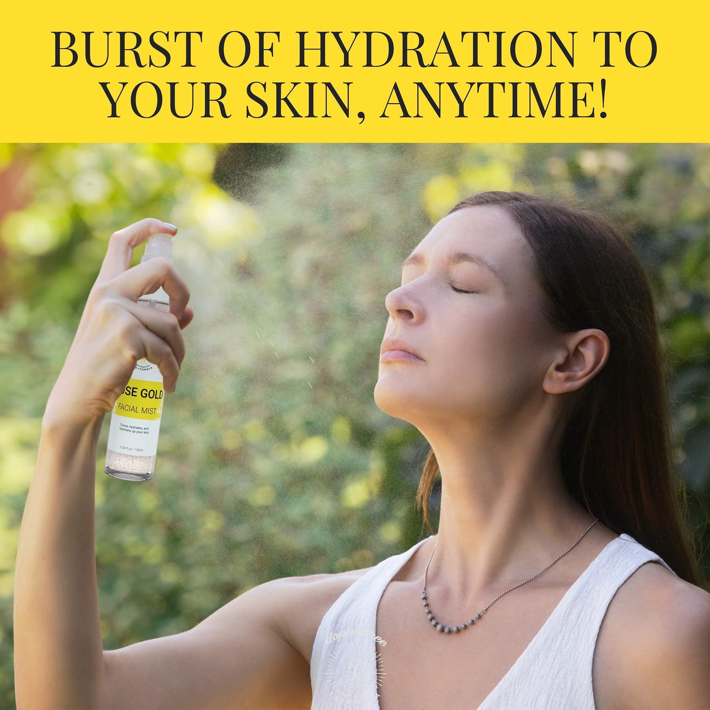 Hydrating Facial Spray Toner with Rosewater, Hyaluronic Acid, Rosehip Seed Oil and Aloe Vera - Mist for Face by Doppeltree - Formulated in San Francisco