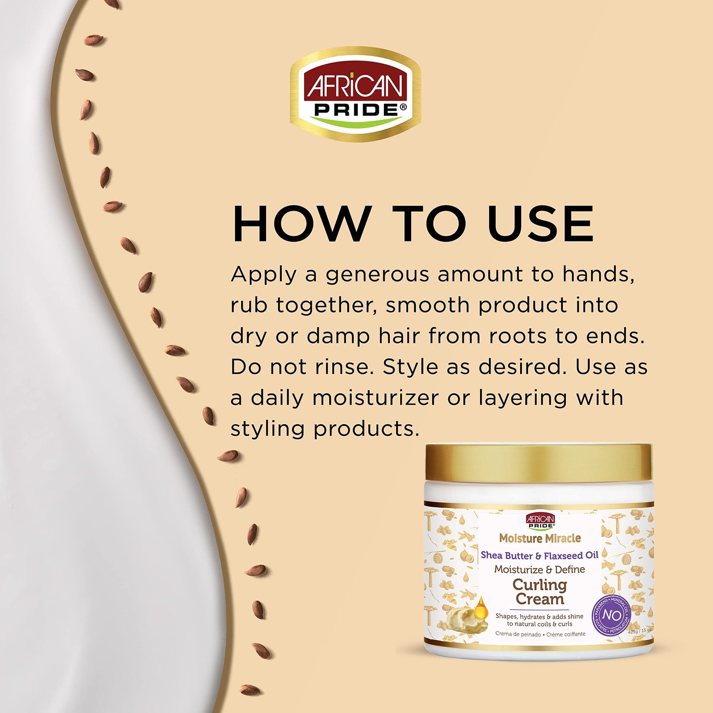 African Pride Moisture Miracle Curling Cream, 15 Oz (3 Pack)