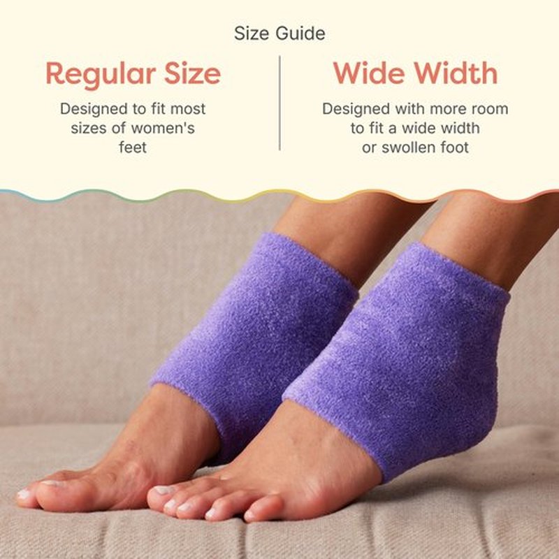 ZenToes Moisturizing Sleep Socks with Vitamin E, Olive Oil and Jojoba Seed Oil to Soften and Hydrate Dry Cracked Heels (Fuzzy Lilac Purple, Regular)