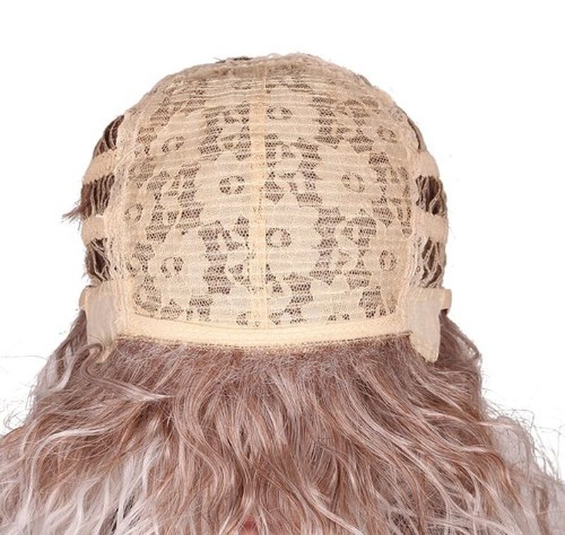 FantaLook Long Cruly 80s Wig with 2 Tattoo Sleeves for Women