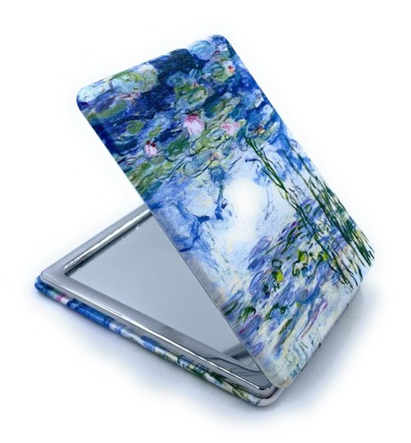 Aeisage Small Hand Mirror Rectangular Compact Magnifying Mirror Mini Pocket Mirror Purse Mirror Compact Travel Mirror Water Lilies Gifts for Women