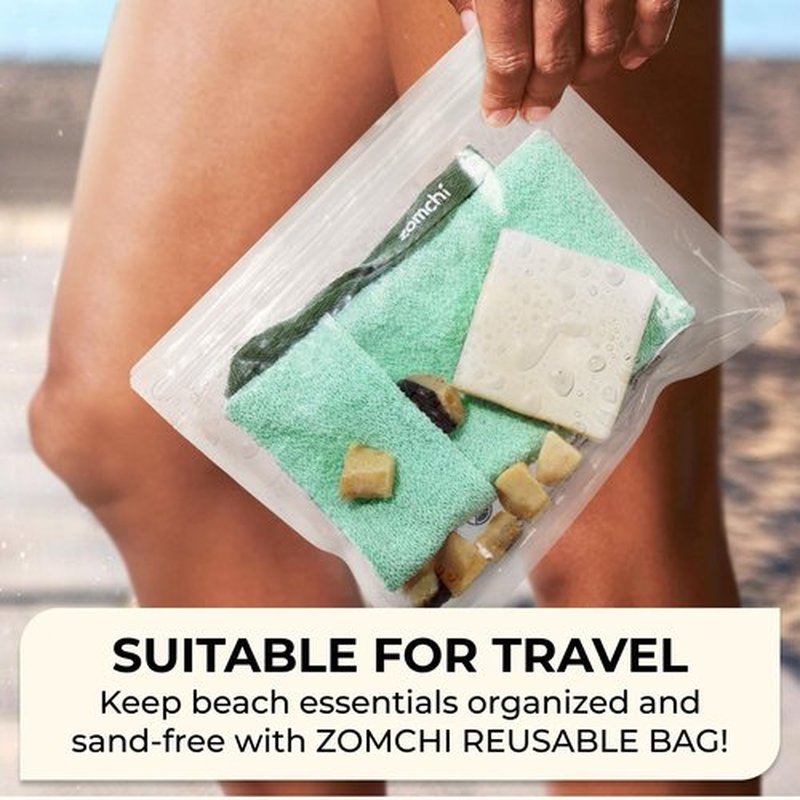ZOMCHI 2 Pieces Bar Soap Saver Bags with Different Roughness, Exfoliating Soap Bags for Body Wash, Foaming Soap Holder for Shower (Mint)
