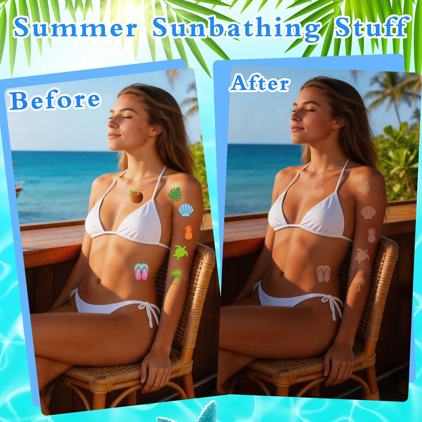 Eclazul Tanning Stickers for Body - 500 Pcs Luau Spray Tan Bed Accessories