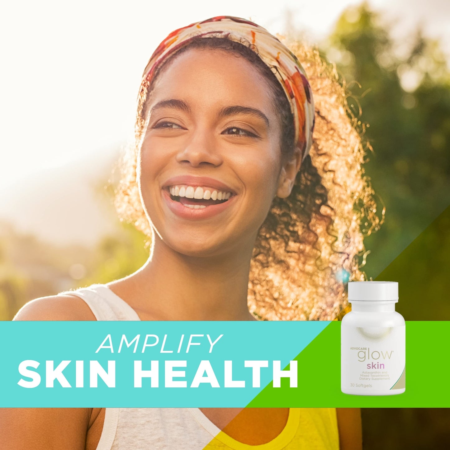 AdvoCare Glow Skin - Glowing Skin Care Supplement with Astaxanthin, Carotenoids, Tocotrienols & Vitamin E - Supports Healthy Skin, Hair & Nails* - 30 Softgels