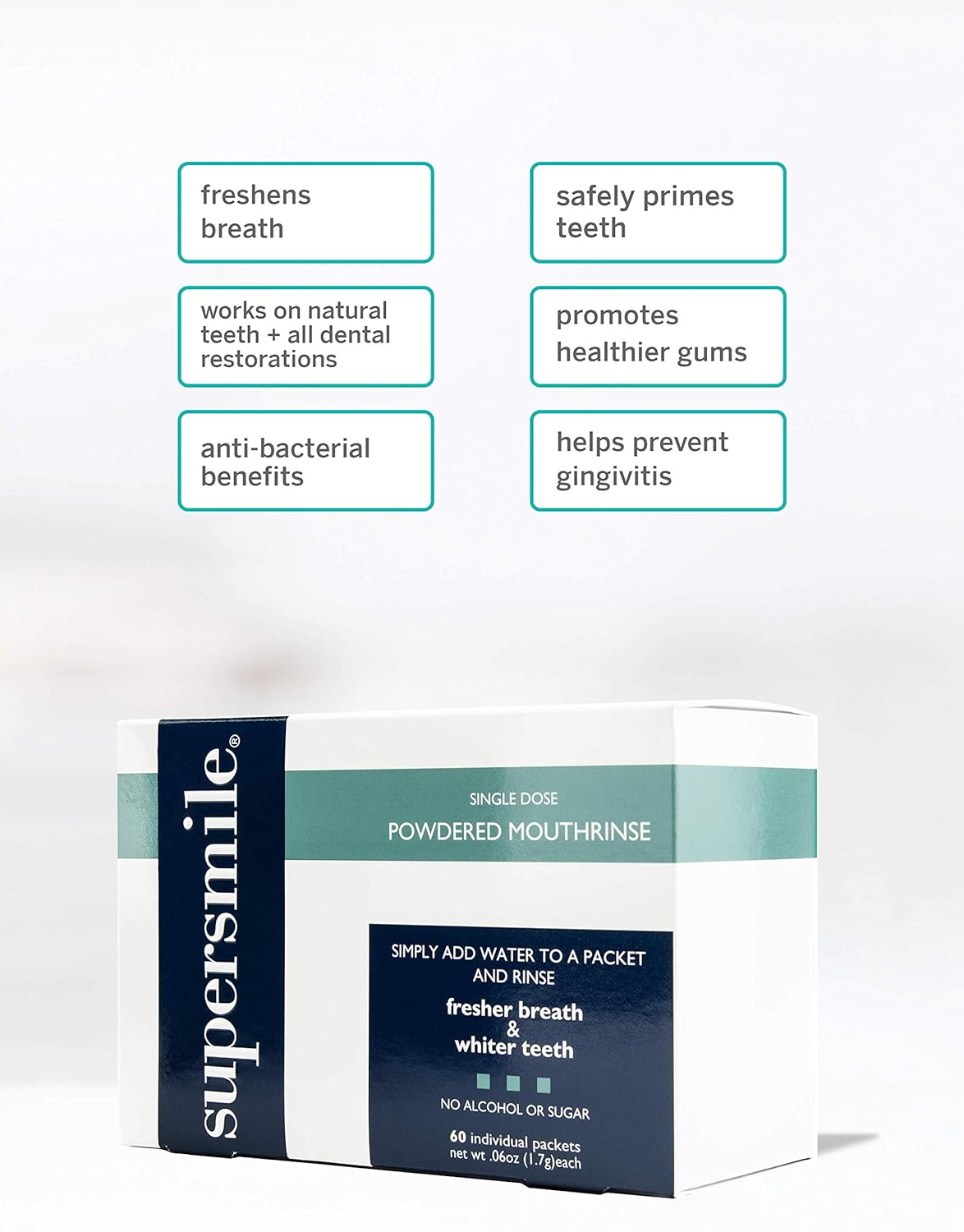 Supersmile Powdered Mouth Rinse - Freshen Breath & Whiten Teeth - TSA Approved Travel Pack