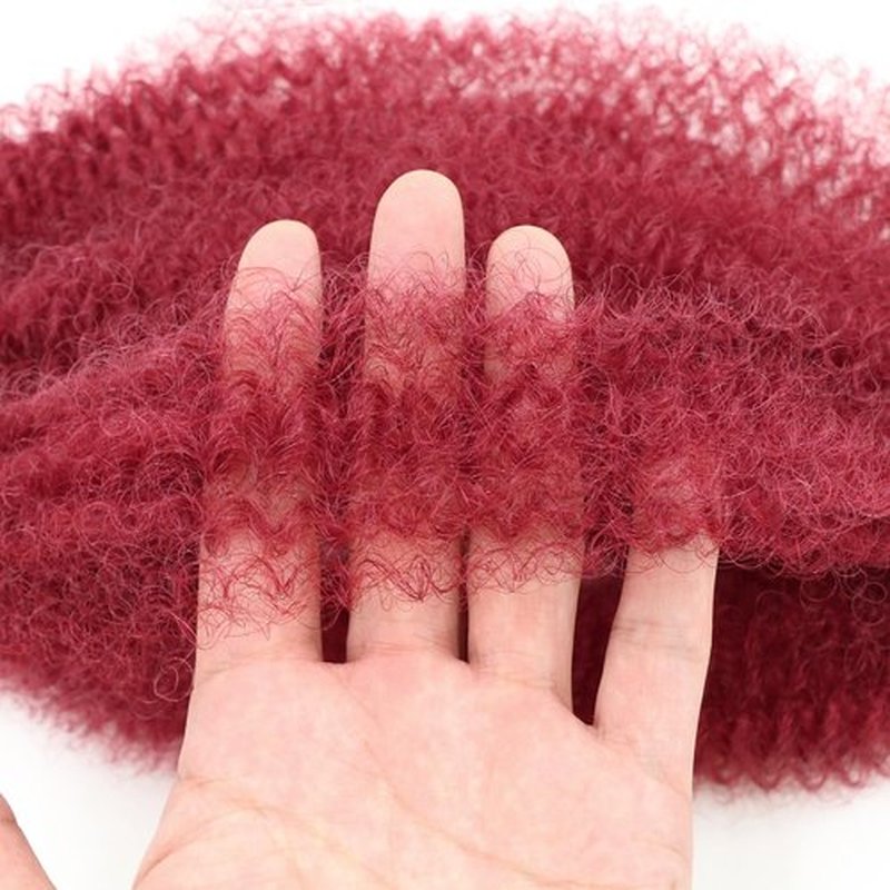 VCEOW 16 inch Pre-Separated Red Springy Afro Twist Hair 3 packs Pre-fluffed Kinky Marley Twist Braiding Hair Burgundy Synthetic Hair Extensions for Bug Spring Twist Butterfly Locs Passion Twist