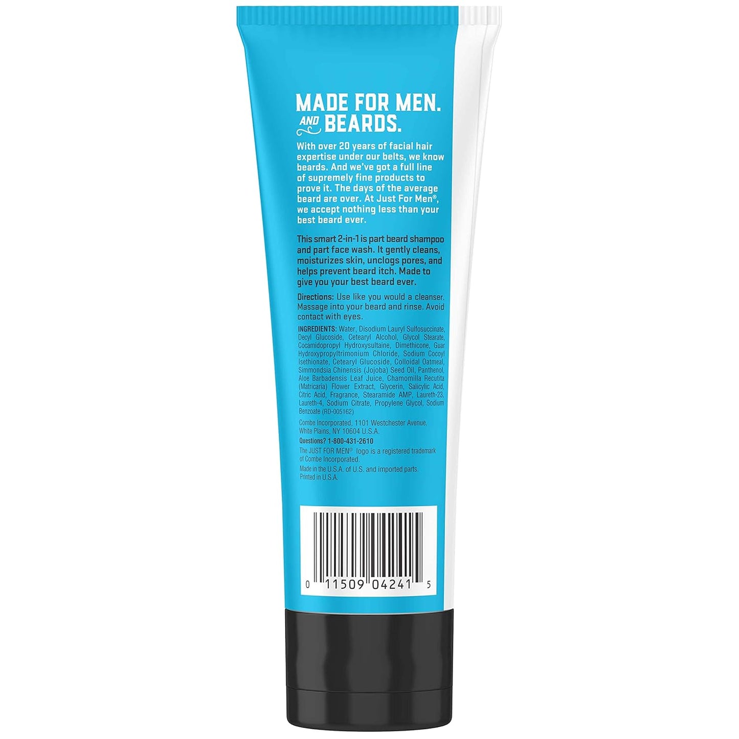 Just For Men The Best Face & Beard Wash Ever, Mosturizes to help prevent beard itching, Acts like Shampoo for the beard, Made with Oatmeal, Aloe, Chamomile, and Jojoba Oil, 3 Fluid Ounce