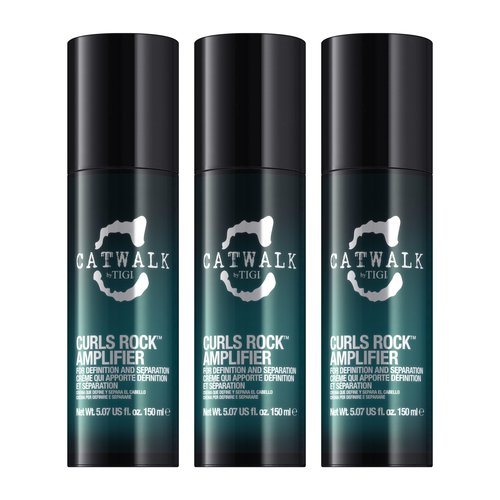 Catwalk by TIGI Curls Rock Amplifier - Premium Curly Hair Cream - For Curl Hold & Frizz Protection - For Wavy & Curly Hair - Finish on Wet Hair & Air Dry - 3.82 fl oz (3 Pack)