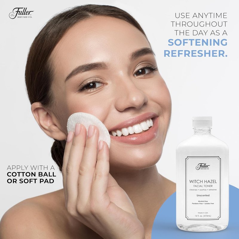 Witch Hazel Facial Toner - Organic Aloe Vera & Alcohol-Free - 16 fl. oz | Paraben & Sulfate-Free, Unscented