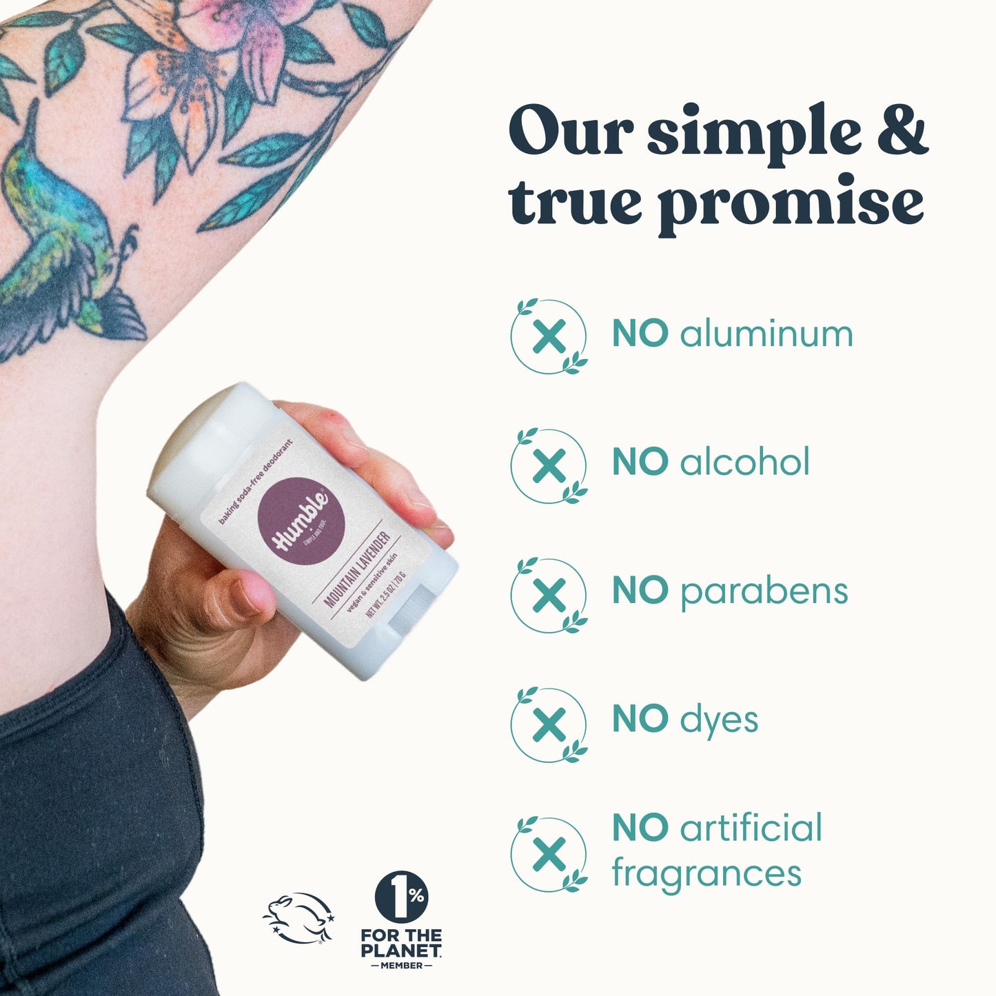 Humble Aluminum-Free Deodorant, Mountain Lavender - 1 Pack