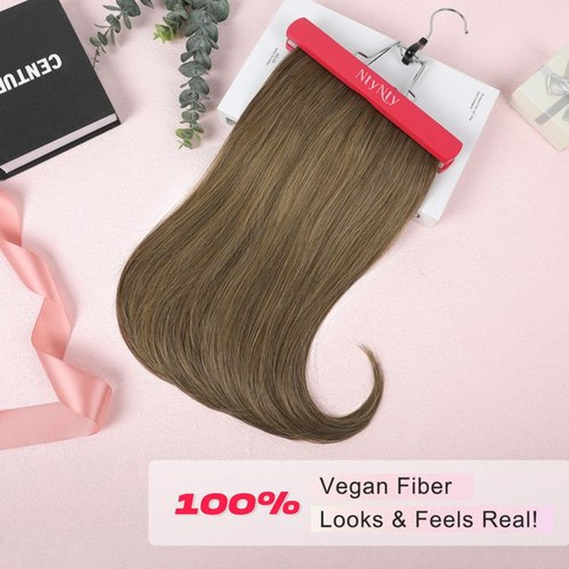 NTYNTY Hair Extensions, 4PCS 18" Clip in Hair Extensions Layered Cut Natural Lightweight Hairpieces with Thinner Softer Invisible Weft for Women - Ash Brown