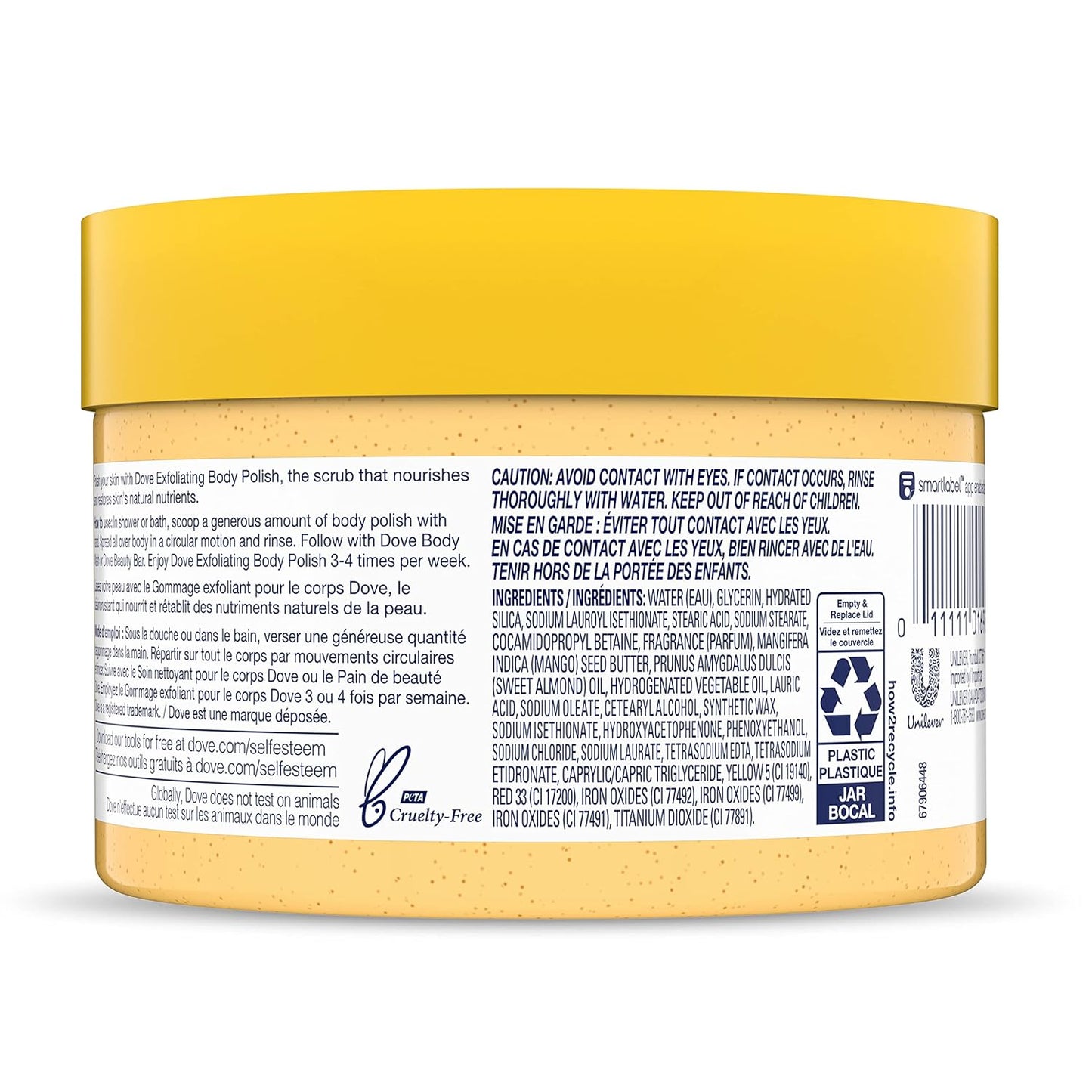 Dove Exfoliating Body Polish Scrub with Almond & Mango Butter - 10.5 oz (4 Count) for Dry Skin