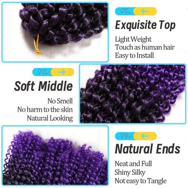 8 Inch Short Passion Twist Hair 6 Bundles Kinky Curly Crochet Hair for Black Women Curly Braiding Hair Crochet Braids Hair (6Bundles8 Inch,1B/Purple#)